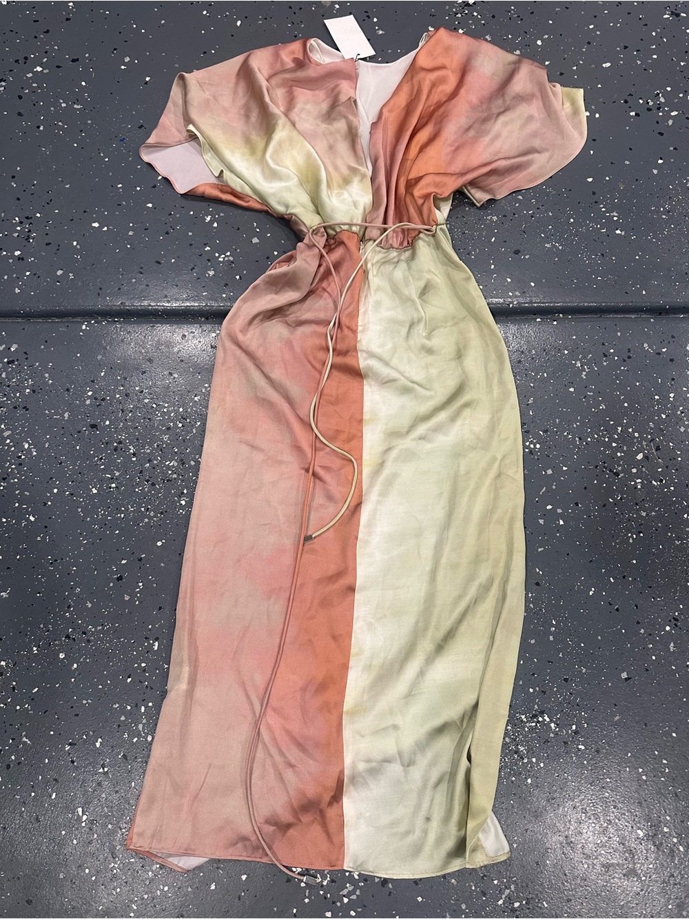 Zara Ombre Peach, Coral & Pale Green Maxi Dress - Picture 2 of 3